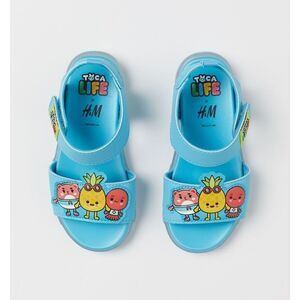 H&M Unisex Boys Girls Toca Life Blue Multicolor Light Up Sandals Size 11